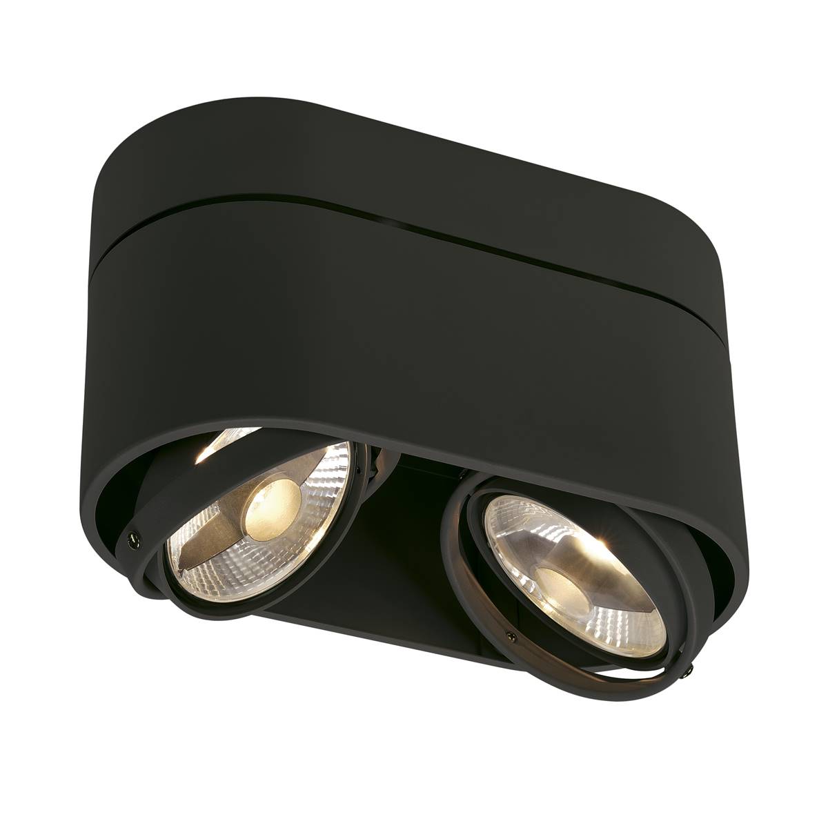 KARDAMOD ROND DOUBLE QPAR111 Plafonnier Noir GU10 Max 2x75W SLV