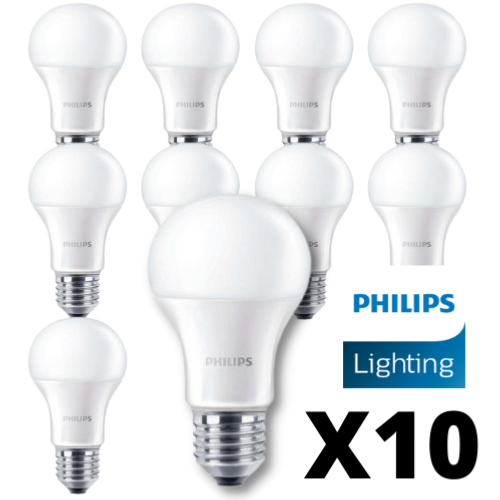 Lot de 10 Ampoules LED E27 Philips Corepro 8W rendu 60W E27
