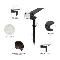 Spot led piquet solaire 2W 200 lm IP65 CCT télécommande