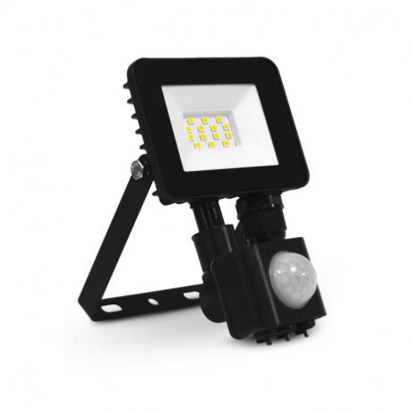 Projecteur LED 10W LUMOS SLIM 110° blanc neutre 4000K à détection IP65